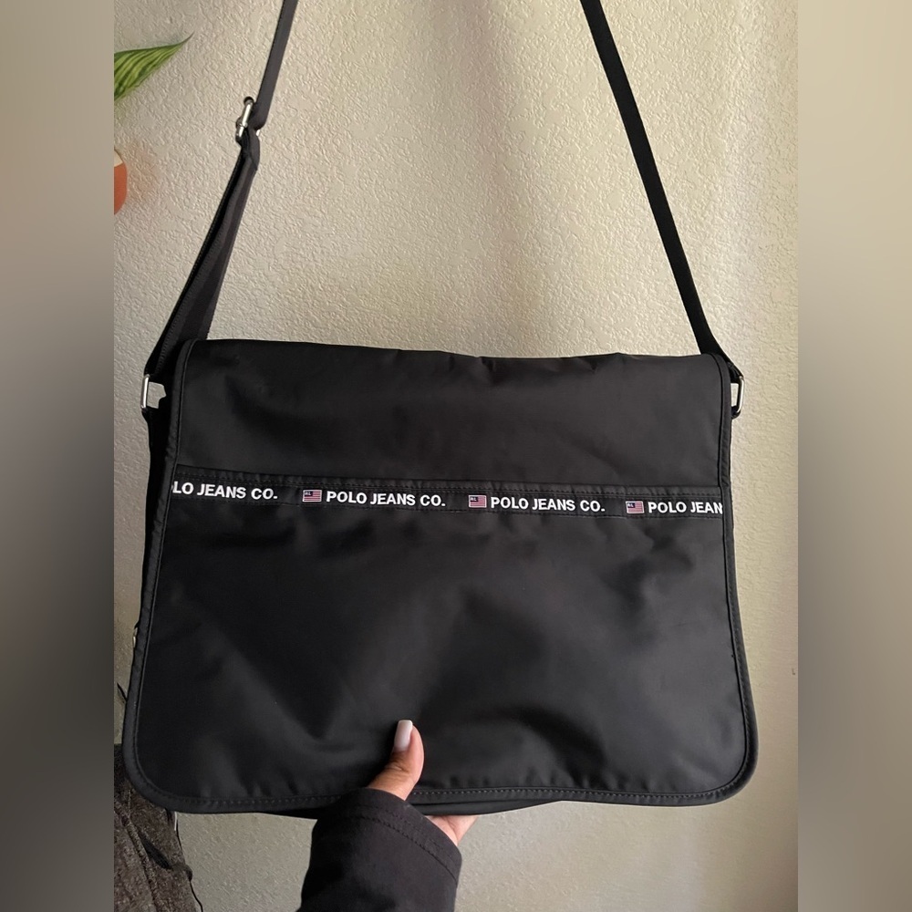 vintage polo jeans book bag
